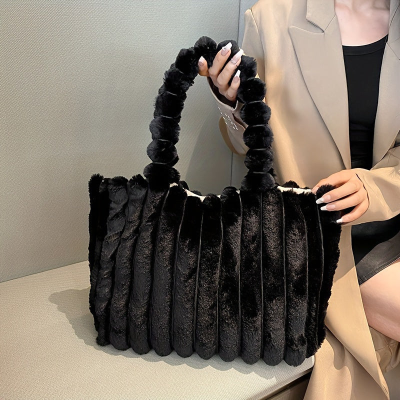 Soft Polyester Tote Bag with Buckle Closure, Rounded Shoulder Handles and 2 Solid Color Options