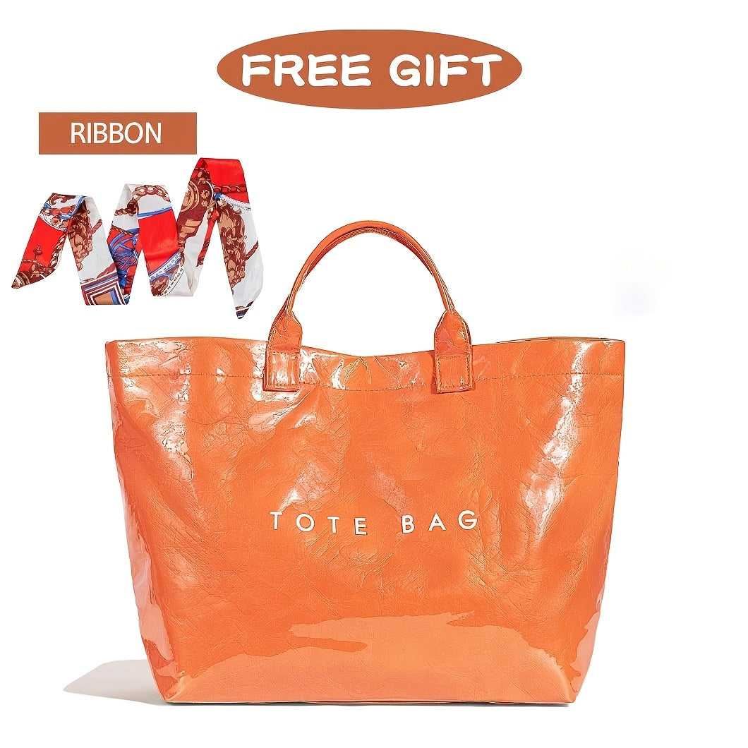 Large PU Leather Tote Bag for Women with Leopard Print, Open Top and 10 Fashion Color Options