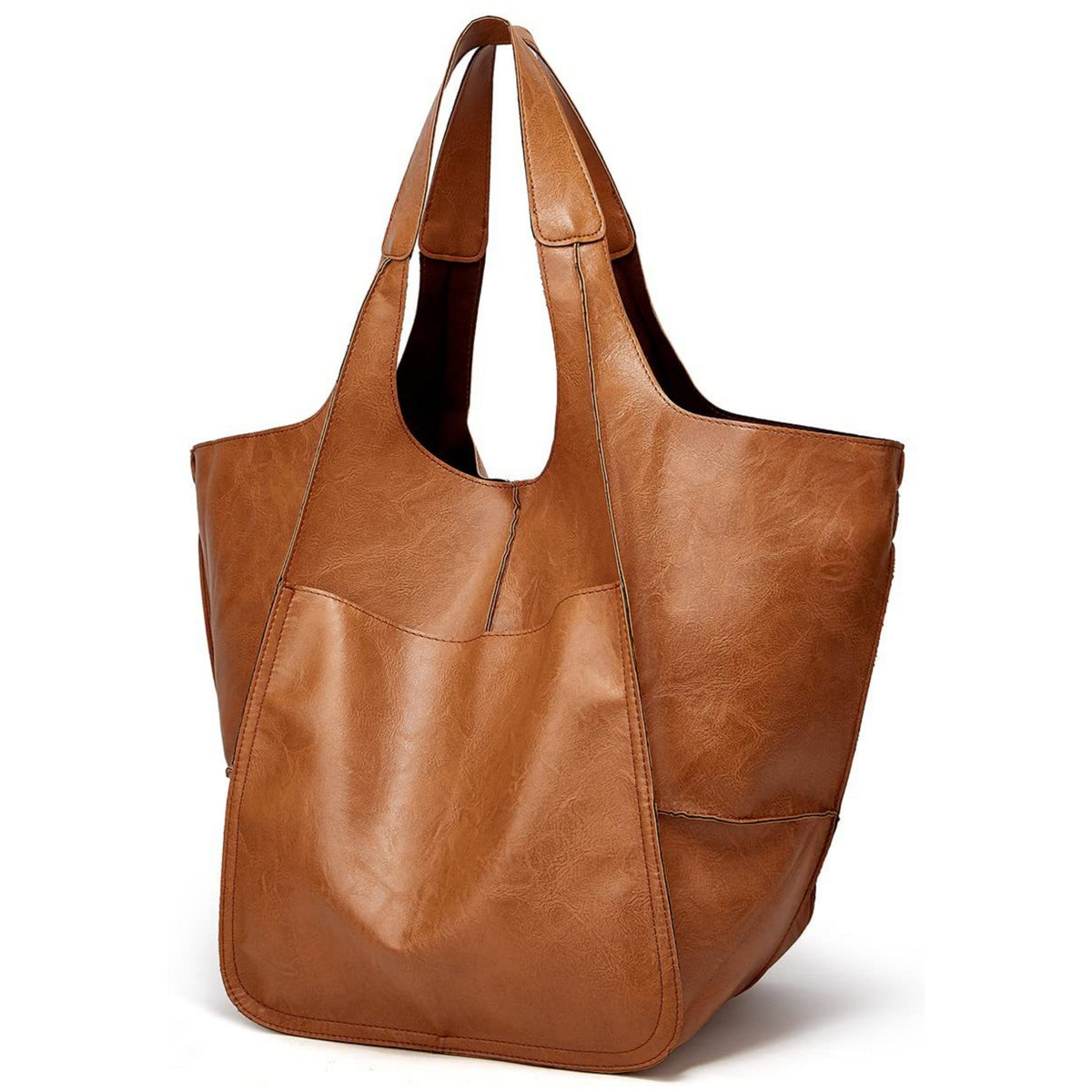 Retro Kiss-Lock Tote Bag with Spacious Soft Hobo Body and 4 Vintage Color Options for Travel
