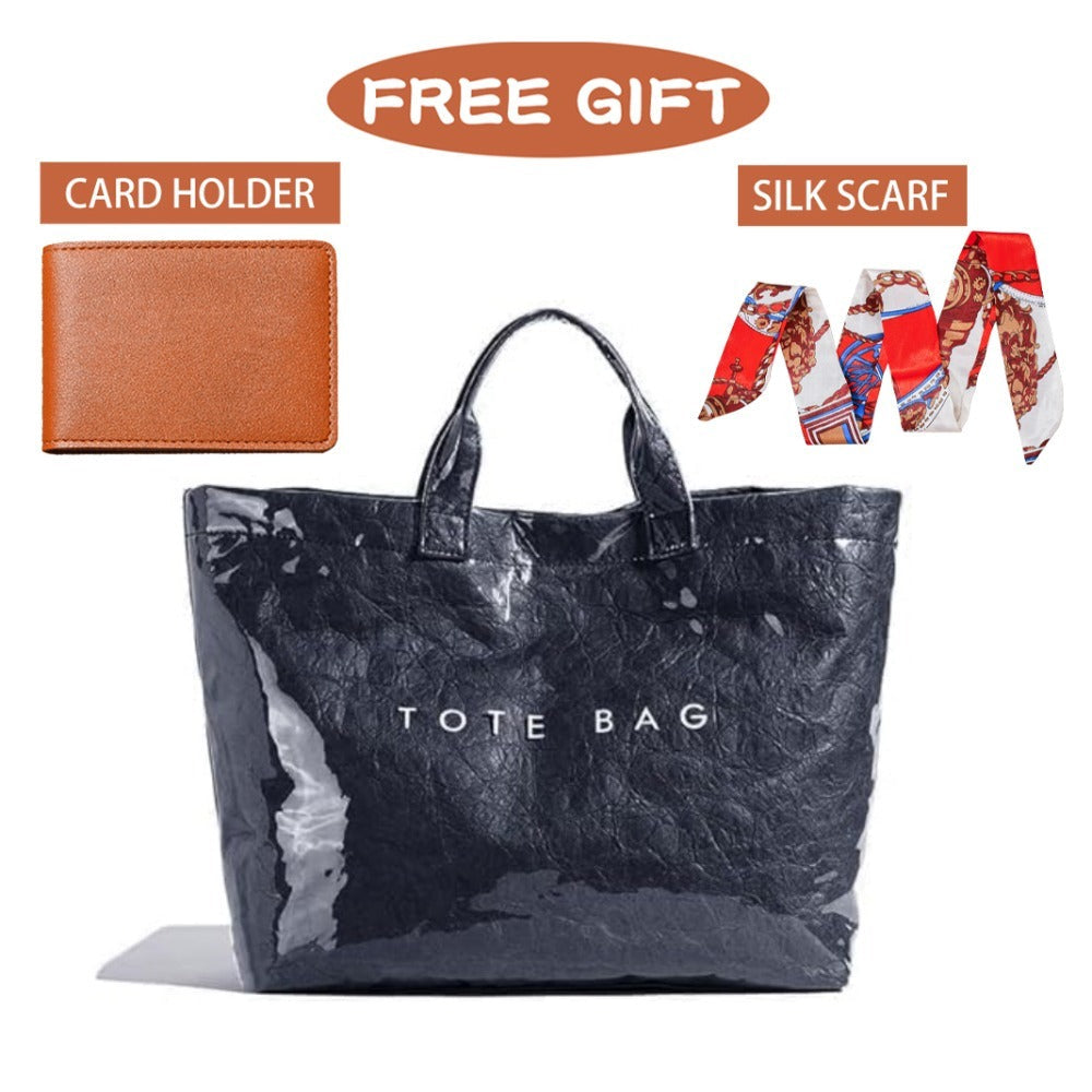 Tote Bag for Women – for Work, Large Plastic Stylish Letter Print – detail view 28