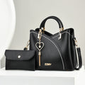 Women's Wallet Two-Piece Wallet and Colorblock Tote Set for Women with Adjustable Strap, Matching Clutch and 5 Colors