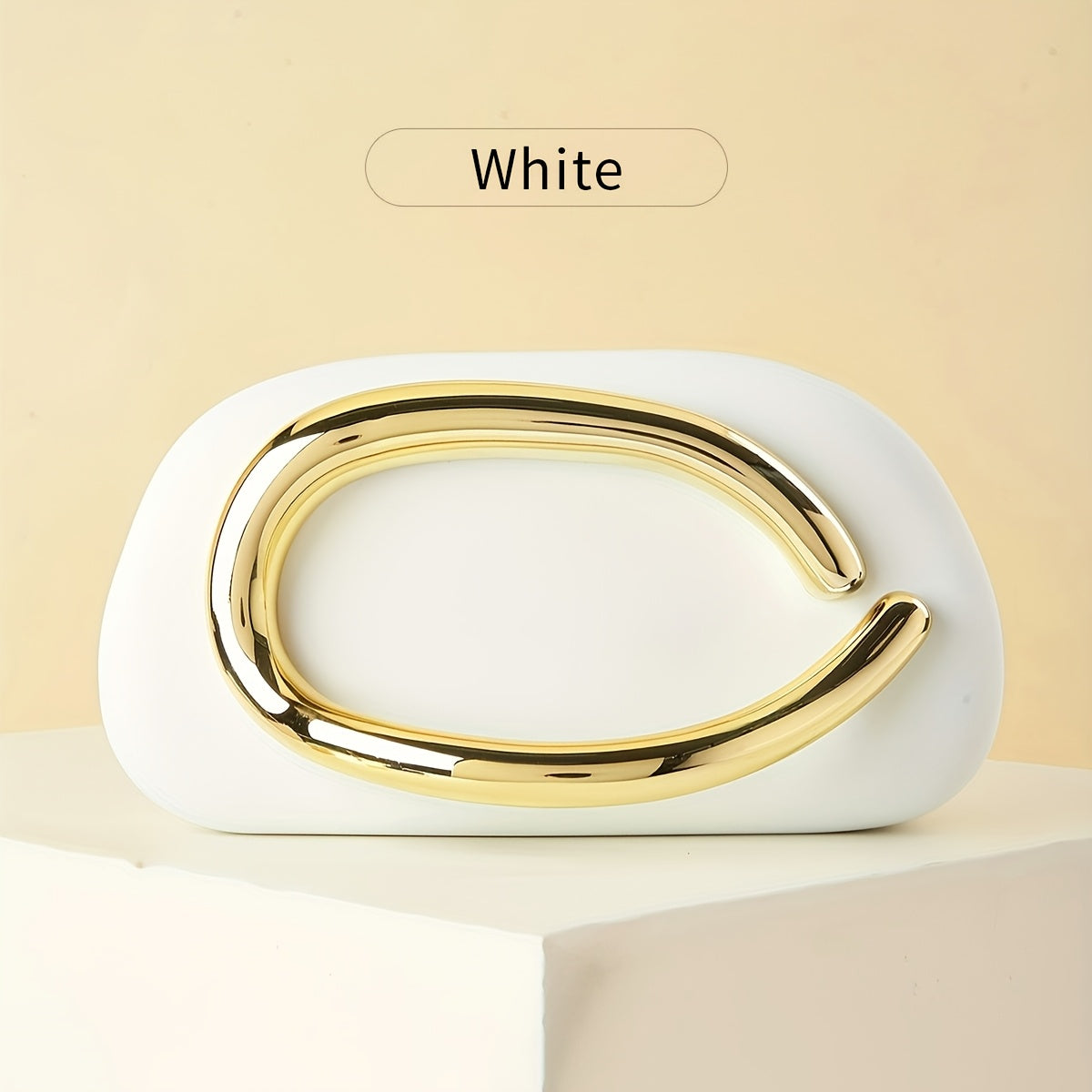 Women's Wallet, Acrylic Oval Hard-Shell Evening Clutch Bag with Gold Handle, Magnetic Closure, Chain Strap & 4 Colors