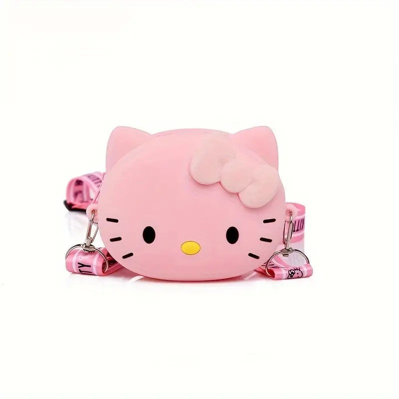 Cute Kitty Wallet Crossbody Purse for Girls with Adjustable Strap, Character Shape and 2 Sizes