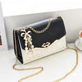 Women's Wallet, Sparkling Sequin Chain Wallet Crossbody Bag with Structured Flap, Gold Hardware and 2 Classic Colors