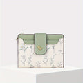 Women's Wallet, Floral Snap Card Holder Wallet with Clear ID Window, Slim Bifold Storage and 3 Color Options for Daily Carry