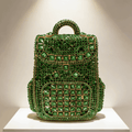 Women's Wallet, Rhinestone Mini Backpack-Shaped Evening Wallet Clutch with Crystal Hard Case in 4 Metallic Colors