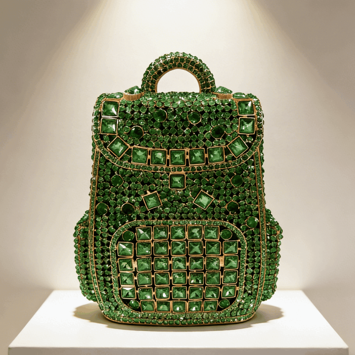 Women's Wallet, Rhinestone Mini Backpack-Shaped Evening Wallet Clutch with Crystal Hard Case in 4 Metallic Colors