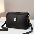 Women's Wallet, Slim Multi-Zip Mini Wallet Crossbody Bag with Adjustable Strap and 6 Soft Everyday Colors for Daily Travel