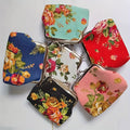 Women's Wallet Mini Floral Coin Purse Set with Zipper Closures, Assorted Prints and Ten Pieces