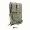 Women's Wallet, Mini PU Leather Phone Crossbody Wallet for Women with Buckled Front Pocket, Side Zipper and 5 Colors