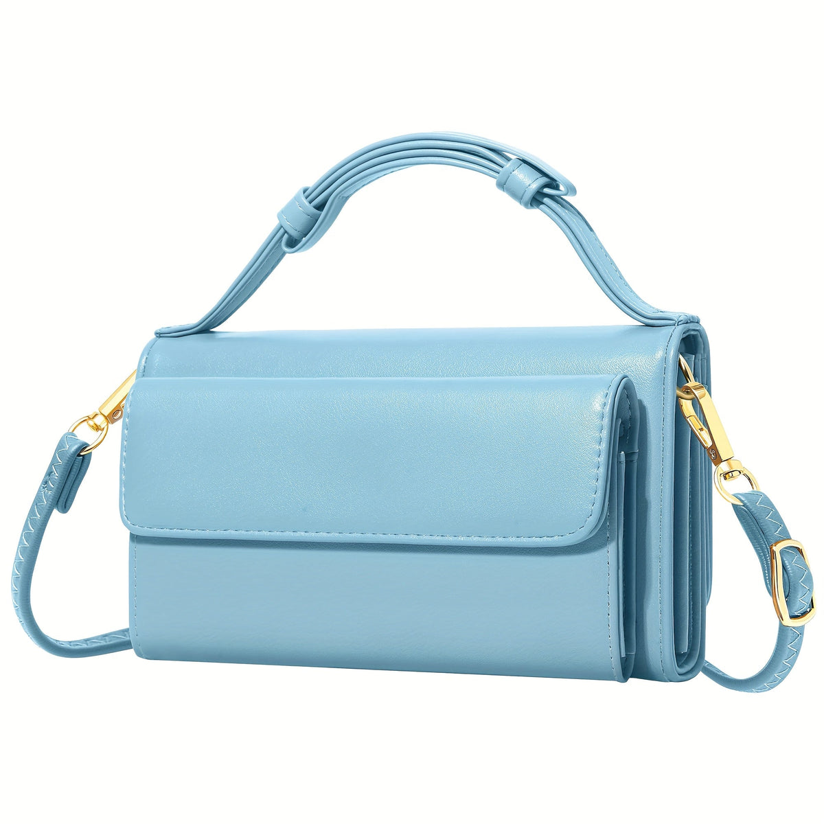 Women's Wallet, PU Leather Mini Phone Wallet Crossbody Bag with Built-In Card Slots, Adjustable Strap and 13 Colors