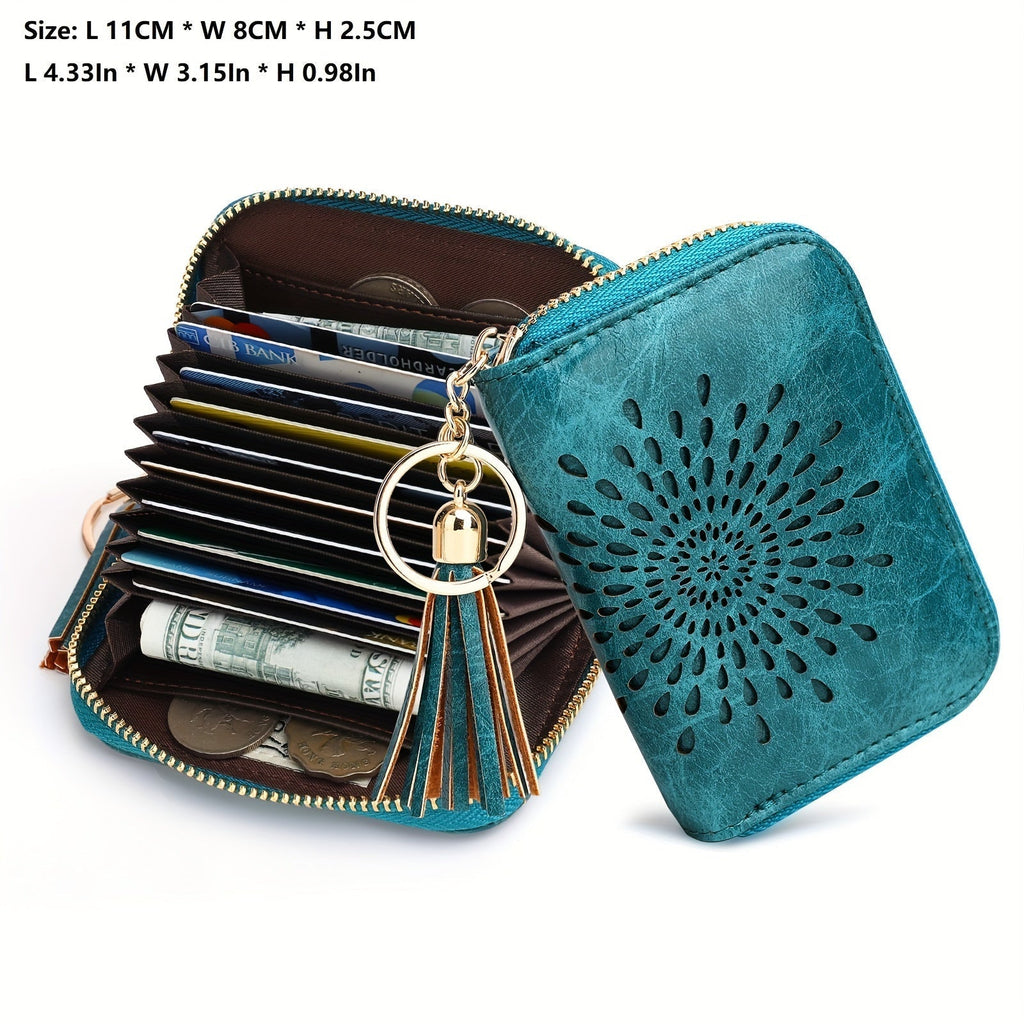 Women's Wallet, Zip-Around Wallet for Women with 10 Card Slots, 2 Coin Pockets, ID Window and 5 Colors