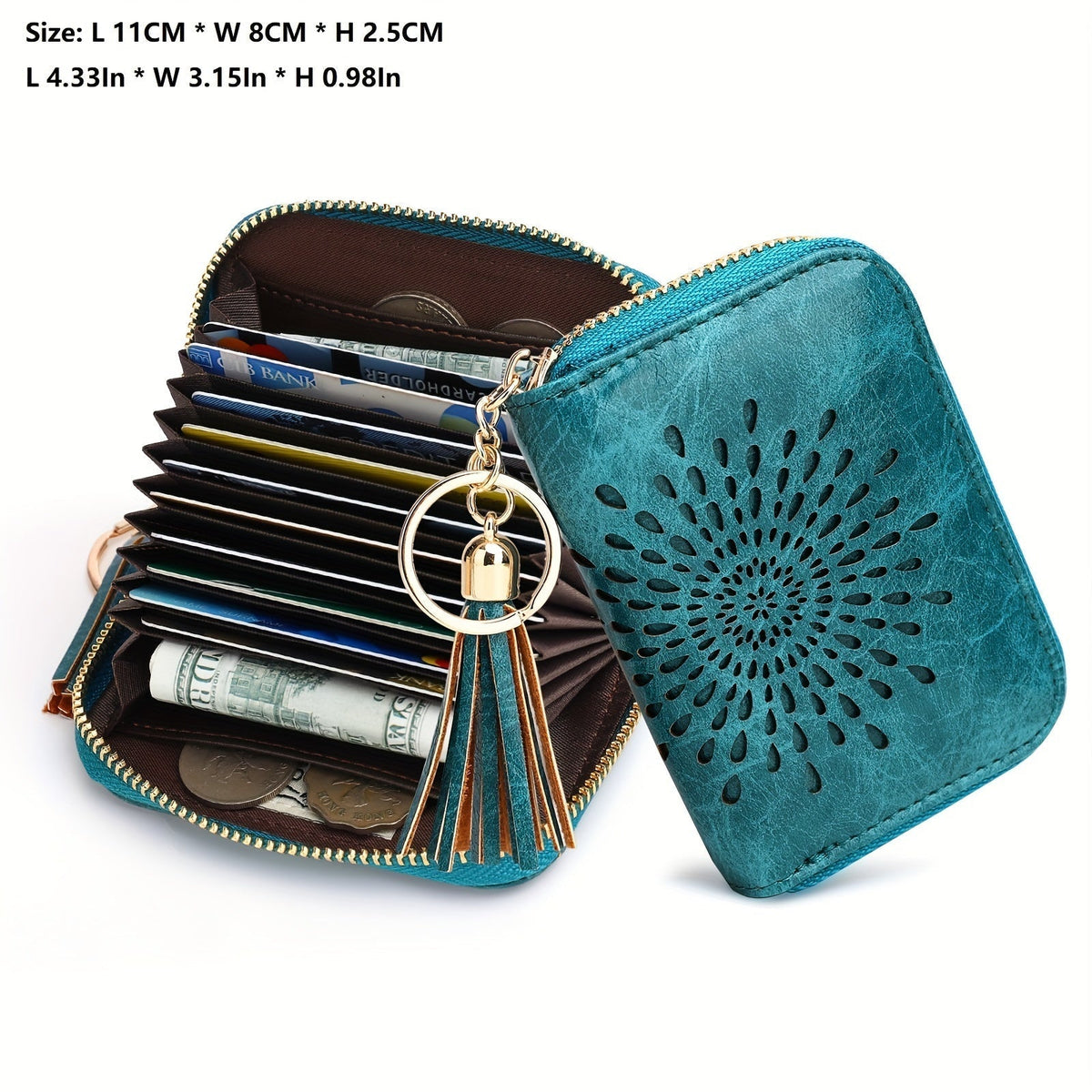 Women's Wallet, Zip-Around Wallet for Women with 10 Card Slots, 2 Coin Pockets, ID Window and 5 Colors