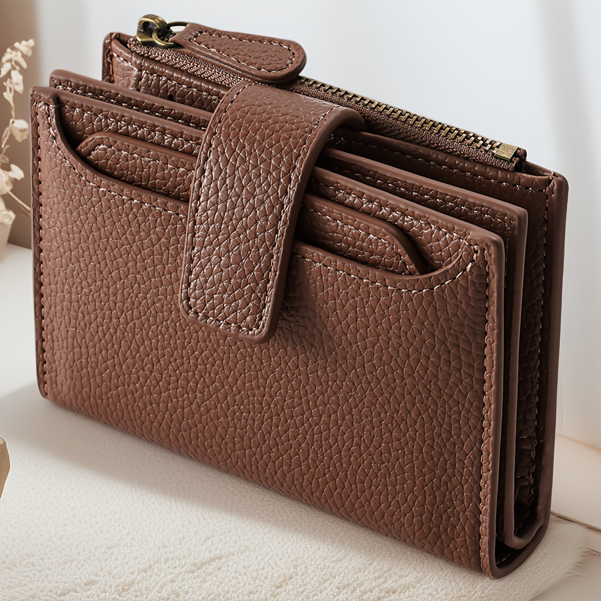 Women's Wallet, Slim Bifold Wallet for Women with Zip Coin Pocket, Multiple Card Slots and 5 Colors