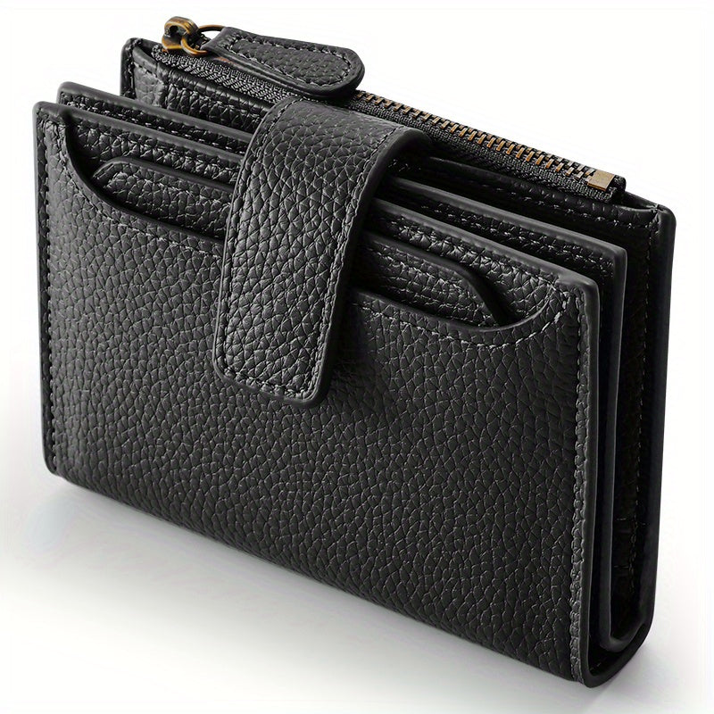 Slim Bifold Wallet for Women with 4 Clear ID Windows, Zipper Coin Pocket with the Listed Color, Size or Set Options for Everyday Carry