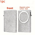 Women's Wallet White Diamond-Quilted RFID Wallet for Women with Magnetic Flap, Slim Card Storage & Ring Detail