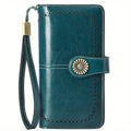 Women's Wallet Large Sunflower Wristlet with 24 Card Slots, Phone Pocket and Nine Color Options