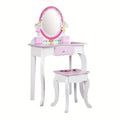Wood Kids Vanity Set with Storage Drawers for Dressing and Daily Routines in Kids' Room