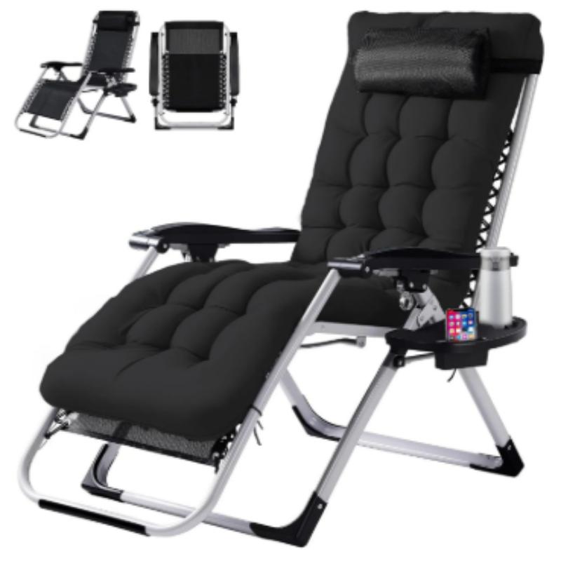 Zero-Gravity Foldable Zero Gravity Recliner with Cup Holder and Removable Cushions
